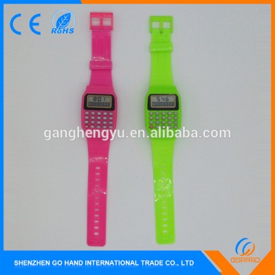 Hot Sale Color Kids 8 Digit Large Screen Display Cheap Calculator Watch